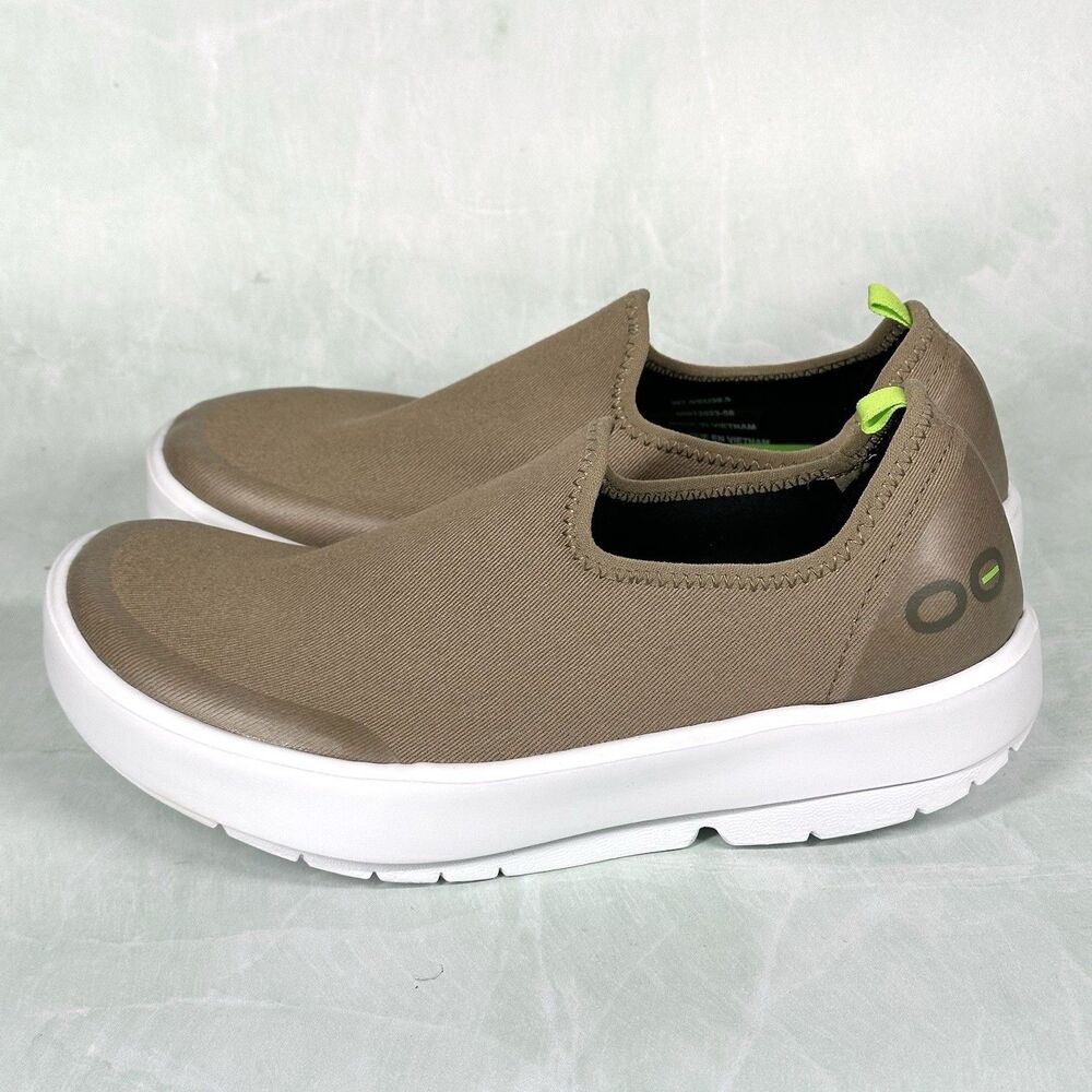 Oofos OOmg eeZee Low Womens 7.5 Shoes Slip On Taupe Comfort Recovery Gym Loafer - Picture 6 of 14